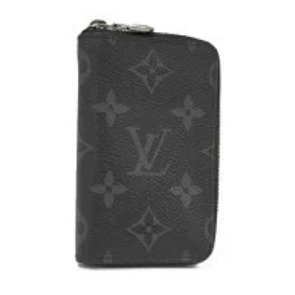 LOUIS VUITTON Zippy Wallet Coin Vertical Case Monogram Eclipse Black